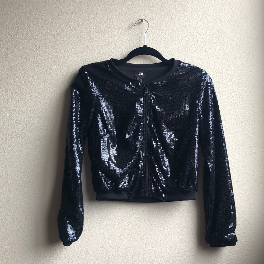 Sequin going out crop jacket